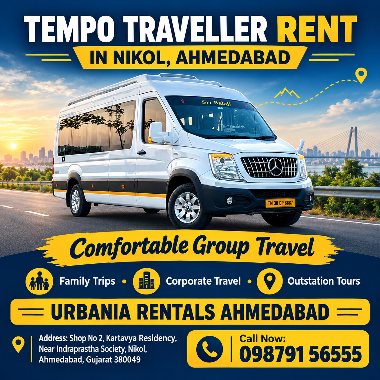 Tempo Traveller Rent in Nikol Ahmedabad